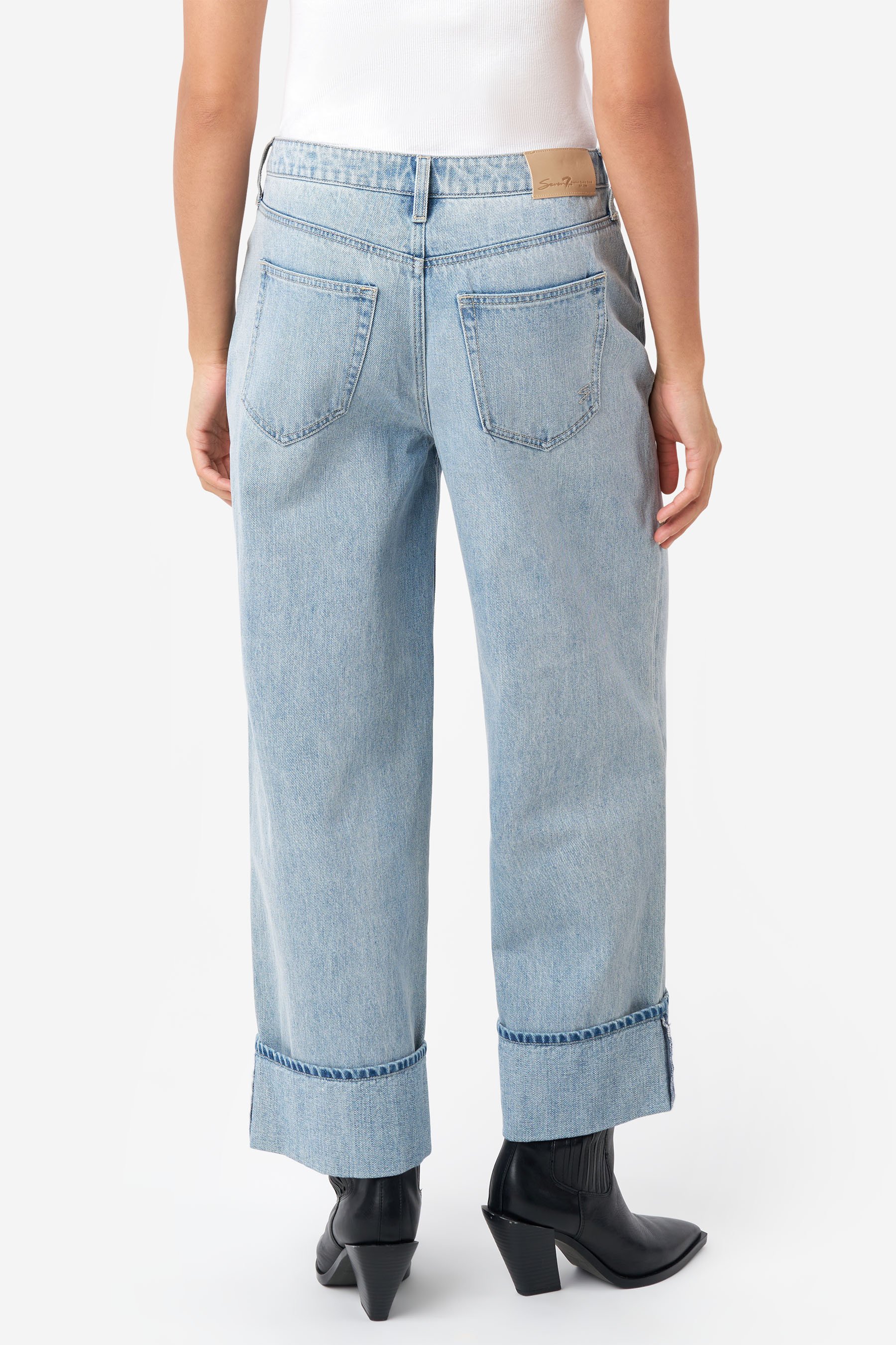 パンツ BELVET Slub Distressed Baggy Denim Baggy Cuffed Jean at Seven7 Jeans