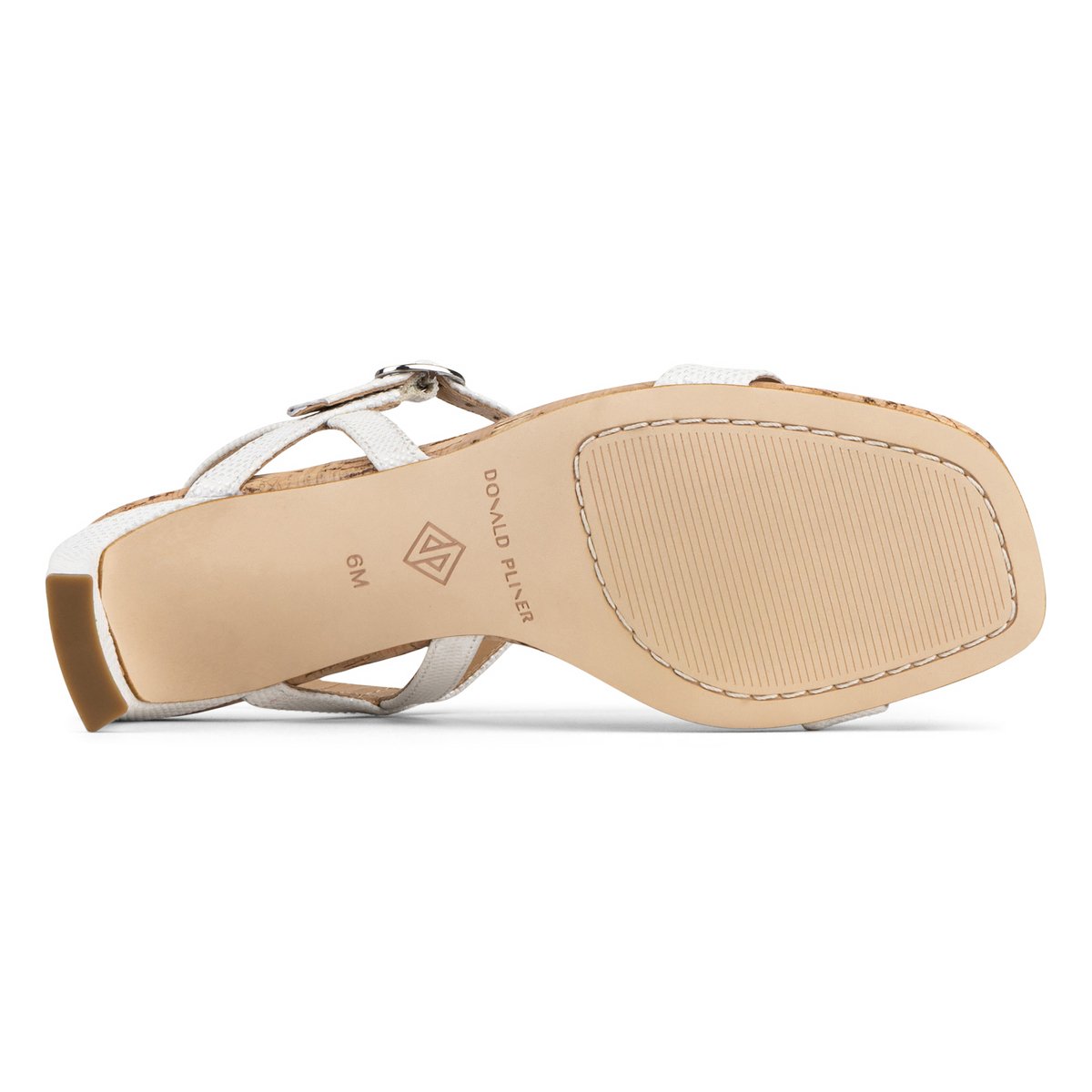 BRAZI White Textured Leather Heel Sandal | Women's Dress Heel