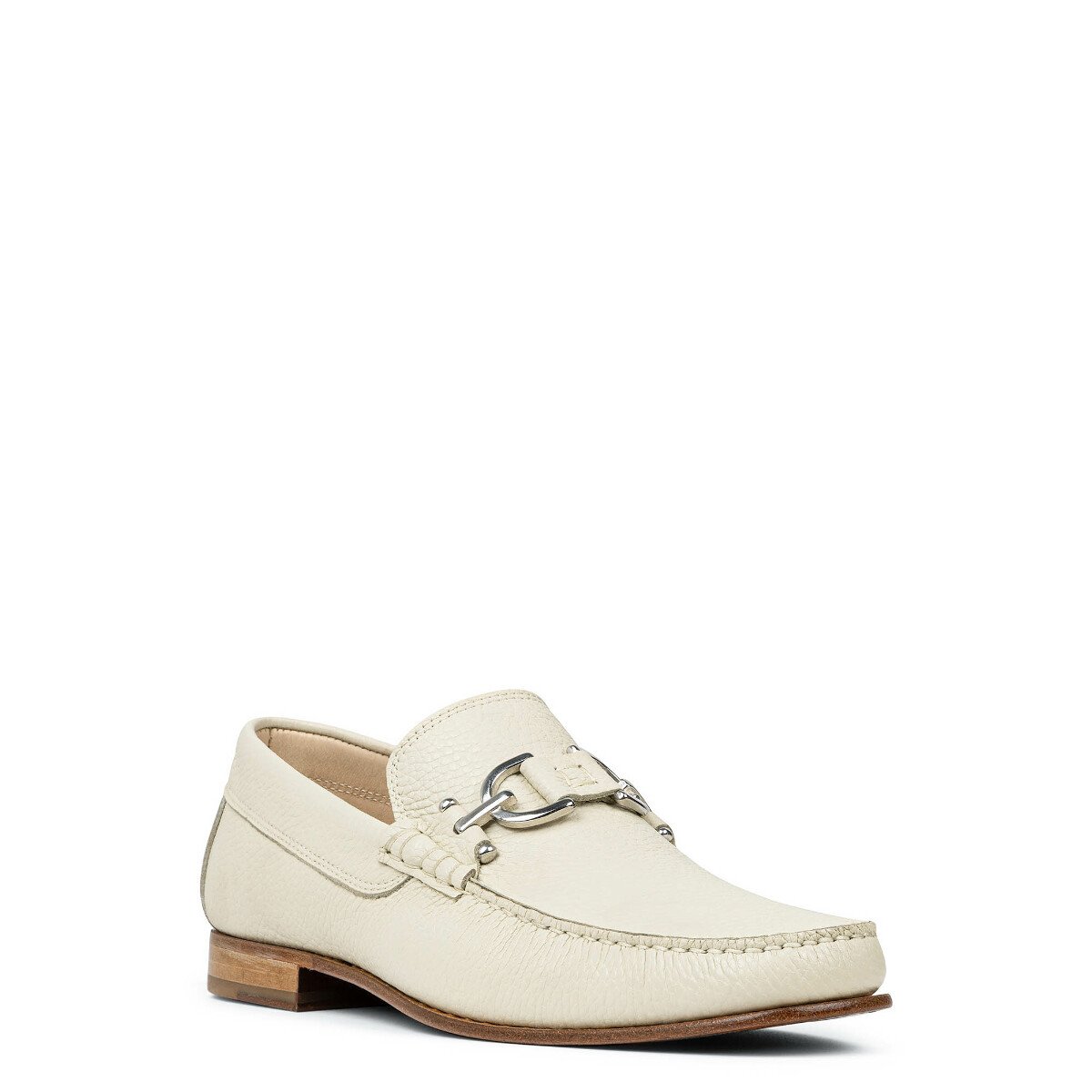 Donald Pliner Dacio Loafers 9.5 White Black Woven Bit Detail Slip On Shoes DACIO at Donald Pliner main image 4