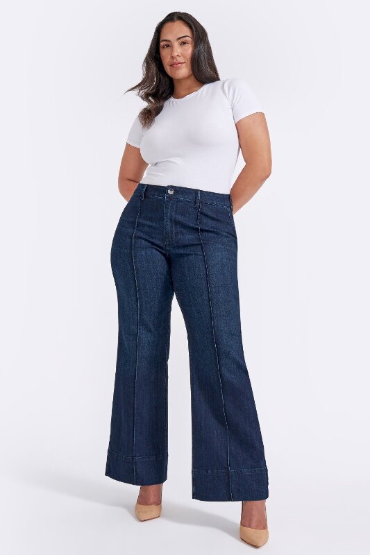 Seven7 Plus Size Bella Wide Leg Jeans - Quebec - 16w