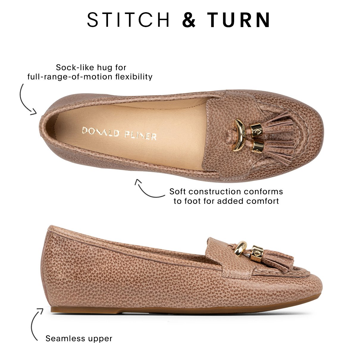 DONALD J PLINER Tamryn leather Beige gold slip on loafer shoes womens size 6.5 Amazon.com | Donald Pliner Womens Lenny, Natural, 11, Medium  main image 2