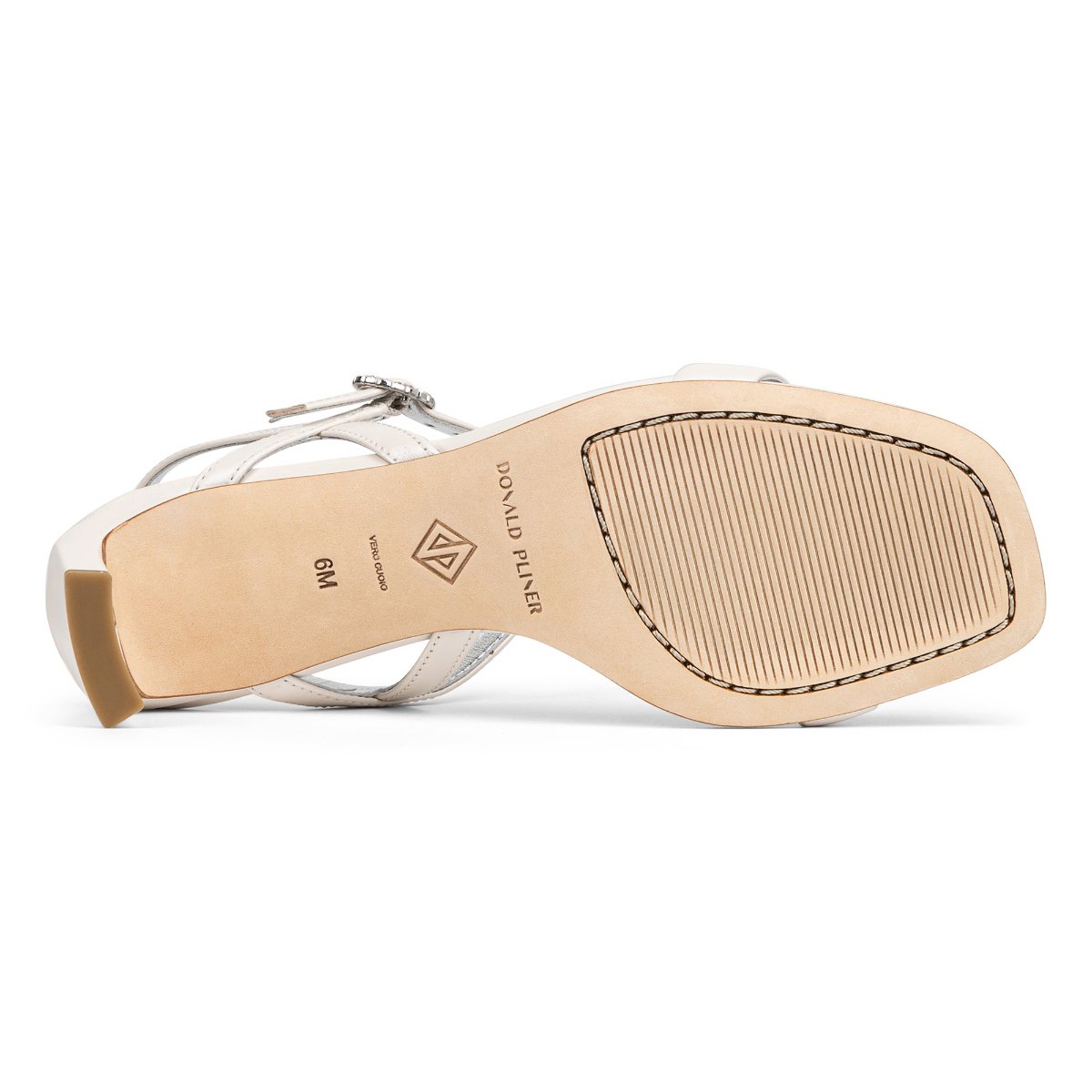 ★彡Zenchord1 パールホワイト(アイボリー系) 【美品】★彡 BRAZI White Leather Heel Sandal | Women's Dress Heel | Donald