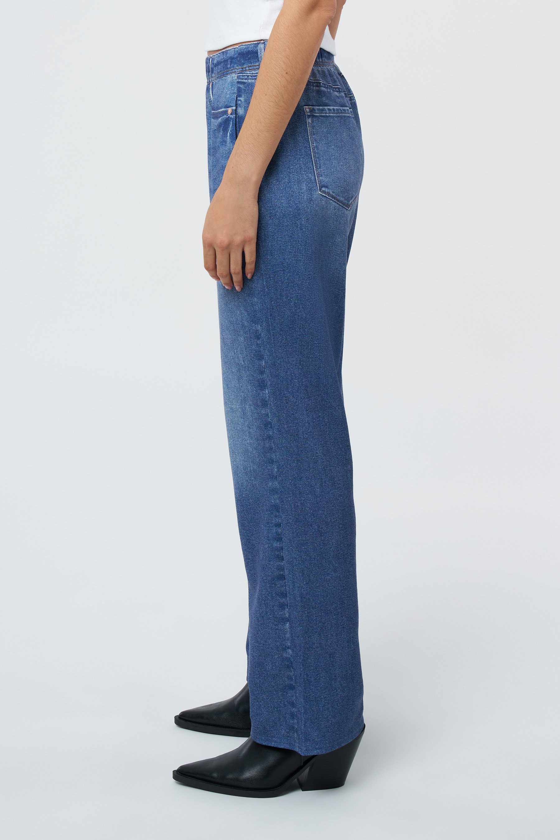 Denim Illusion Wide Leg Cotton Terry Sweatpant Jean at Seven7 Jeans
