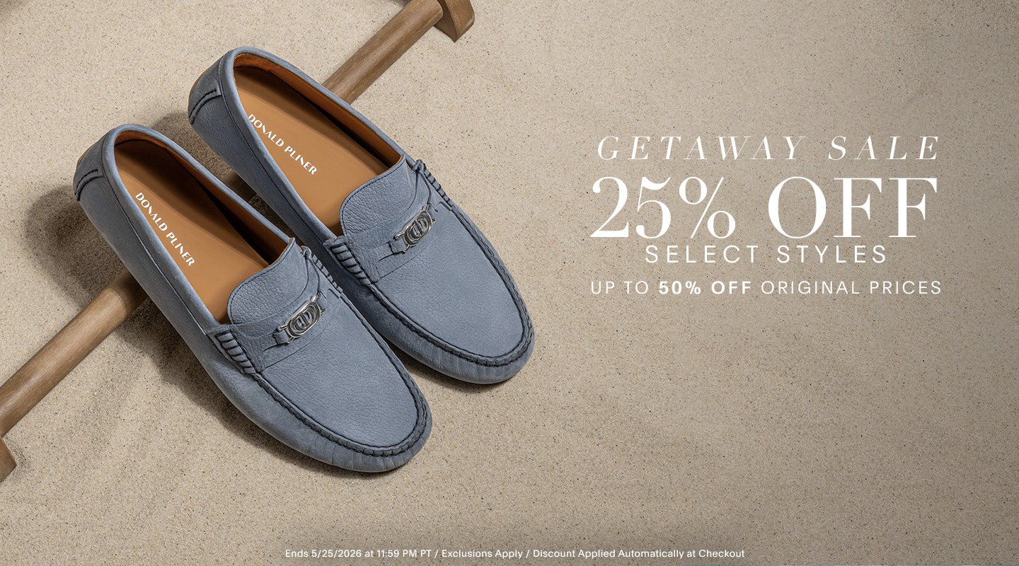 GETAWAY SALE 25% OFF SELECT STYLES UP TO 50% OFF ORIGINAL PRICES. ENDS 5/25/2026 AT 11:59 PM PT / EXCLUSIONS APPLY / DISCOUNT APPLIED AUTOMATICALLY AT CHECKOUT