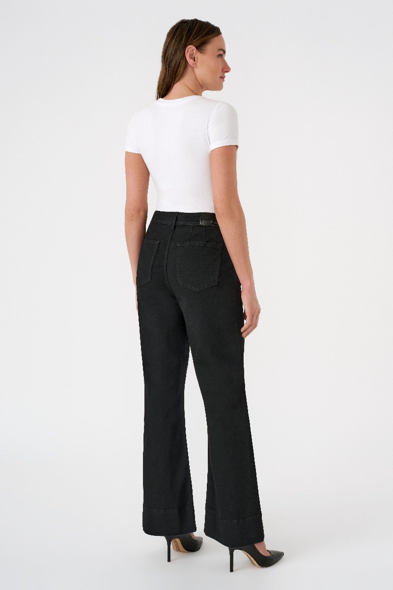  WIDE LEG PANTS ブラック Pintuck Wide Leg Jean at Seven7 Jeans