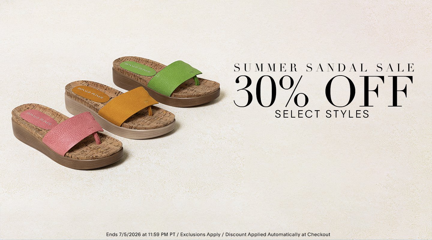 SUMMER SANDAL SALE 30% OFF SELECT STYLES ENDS 7/5/26 AT 11:59 PM PT / EXCLUSIONS APPLY / DISCOUNT APPLIED AUTOMATICALLY AT CHECKOUT