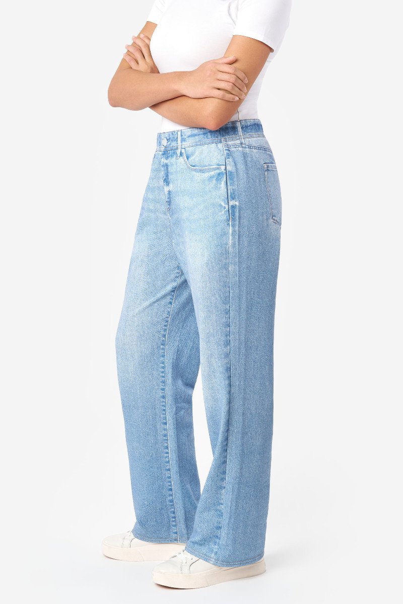 Denim Illusion Wide Leg Cotton Terry Sweatpant Jean at Seven7 Jeans