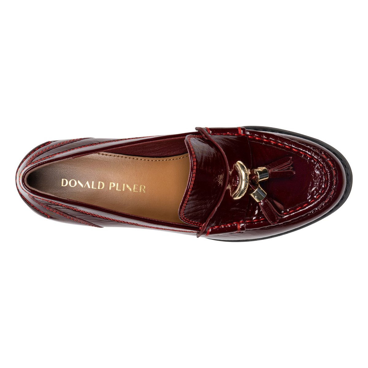 Donald J Pliner Vian Loafers Mens 12 Burgundy Velvet Penny Loafers Frayed Trim Leather Penny Loafers Men | Burgundy | Southern Gents main image 2