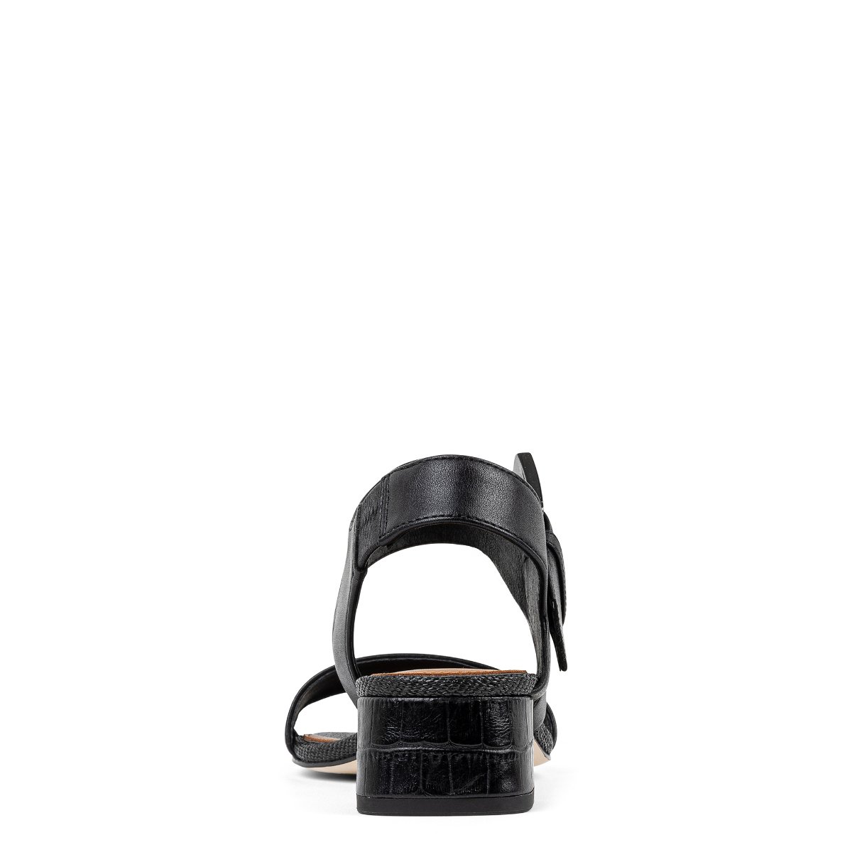 VIXI Heeled Sandal | Women's Black Leather Block Heel | Donald