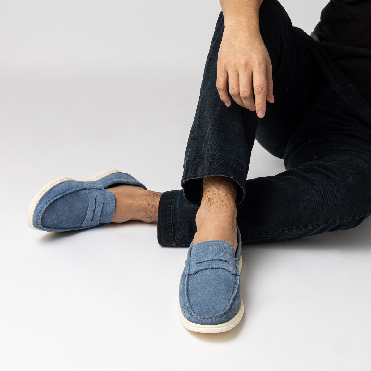 Donald Pliner Dutton Suede Loafer, Blue ECLIPSE at Donald Pliner main image 2