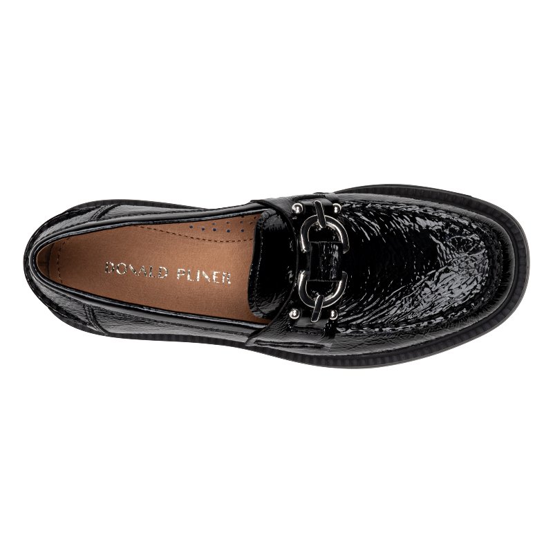 HELAINA Women's Burgundy Patent Leather T-Strap Loafer | Donald