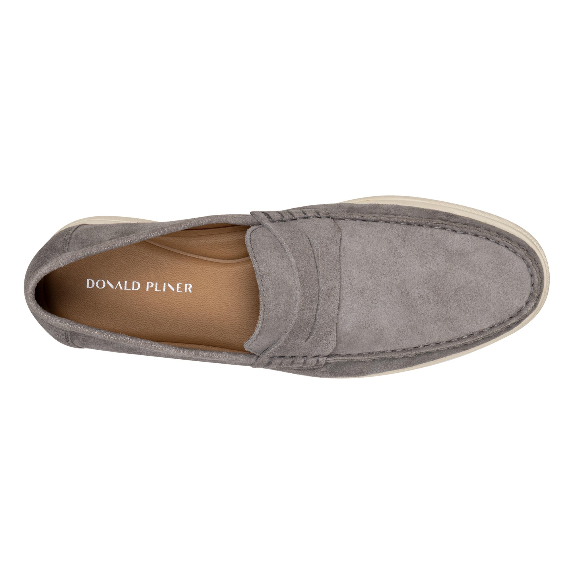 Donald Pliner Zac gray suede leather penny loafers size 9M Donald Pliner Clive Moc Toe Suede Penny Loafers, Tobacco  main image 2