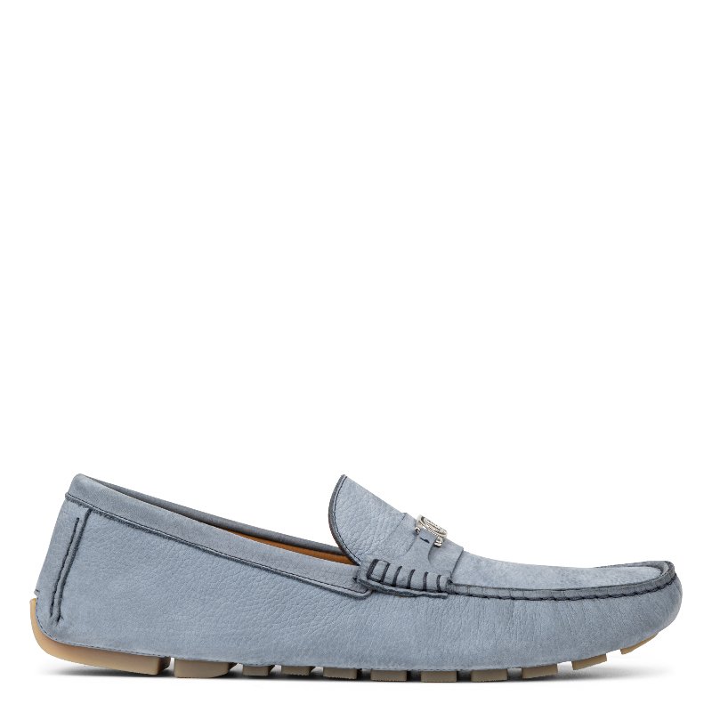 Donald Pliner Mens Dutton 02 Navy Blue Suede Braided Lace Driving Loafers Shoes DUTTON at Donald Pliner main image 4